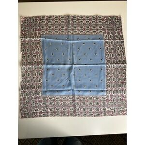 Glentex Silk Hand‎ Rolled Scarf Pink Blue Paisley Floral